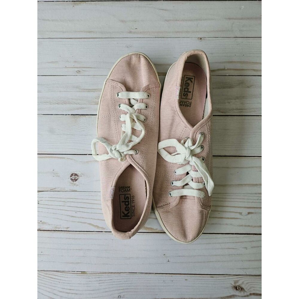 Keds Women’s 8.5 Pink Blush Canvas Lace Up Sneakers Dream Foam